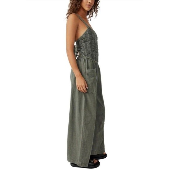 Free People Forever And Always Ruched One-Piece green, large - Picture 4 of 12